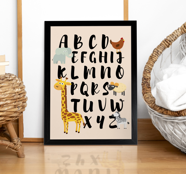 animals playing with the alphabet nursery poster - TenStickers