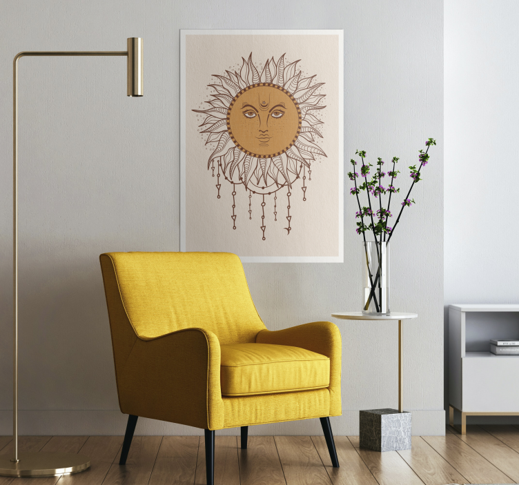 Bohemain sun symbol poster - TenStickers