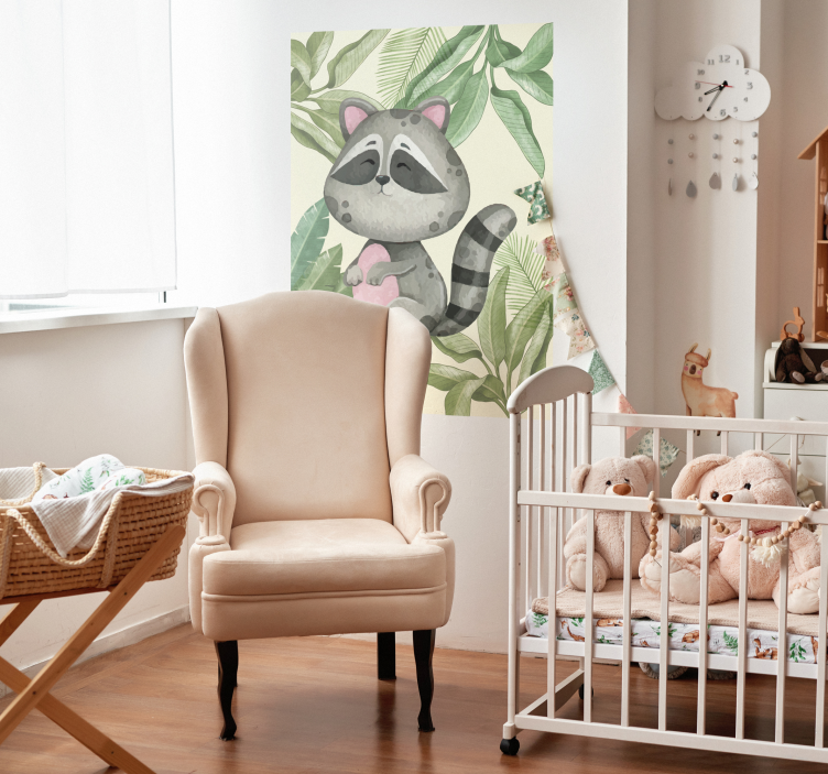 Jungle raccoon animal poster - TenStickers