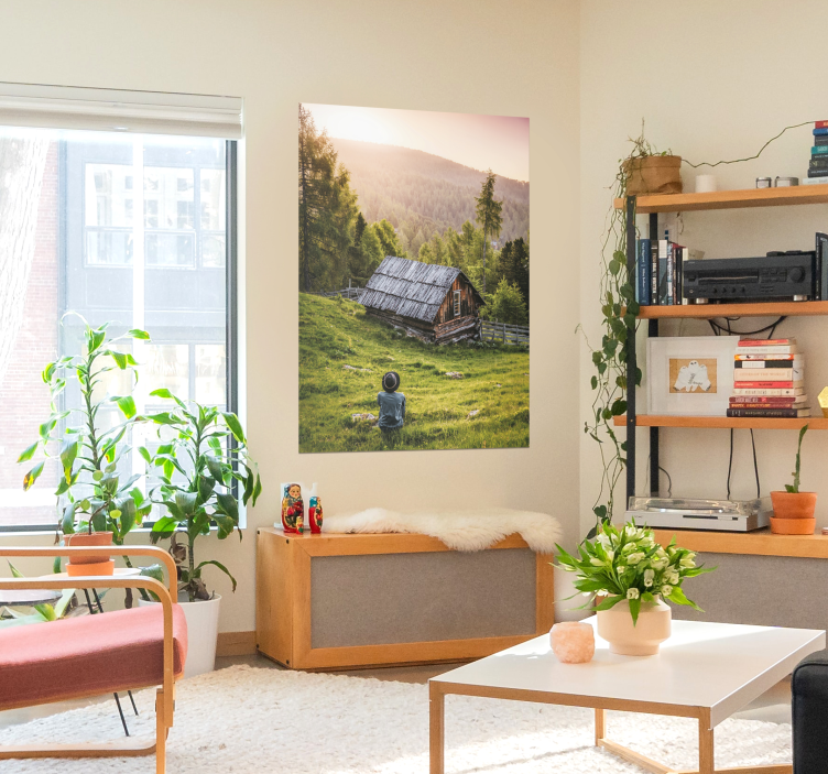 Landscape house on the forest poster - TenStickers