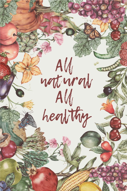 Kitchen poster all natural and healthy - TenStickers