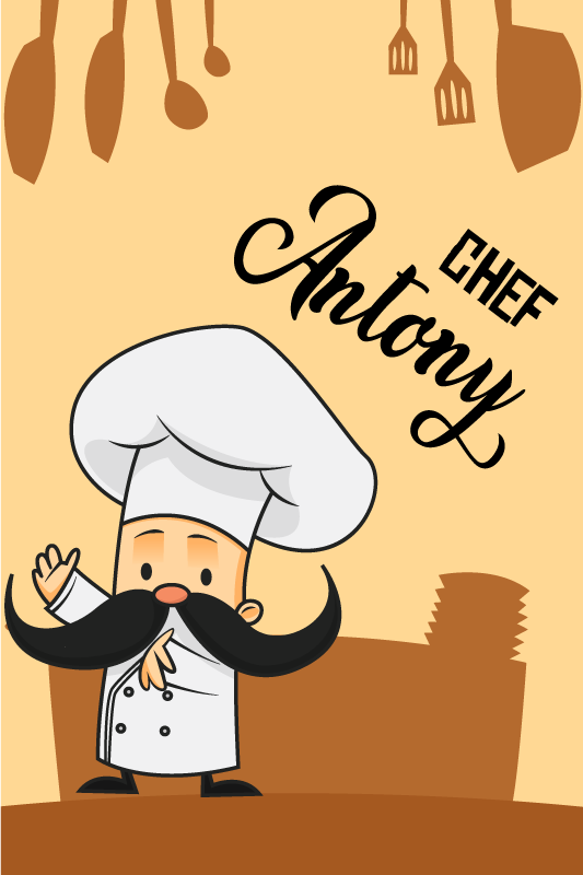 Kitchen poster personalized chef - TenStickers