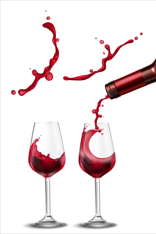 Kitchen poster dynamic wine splash art print - TenStickers