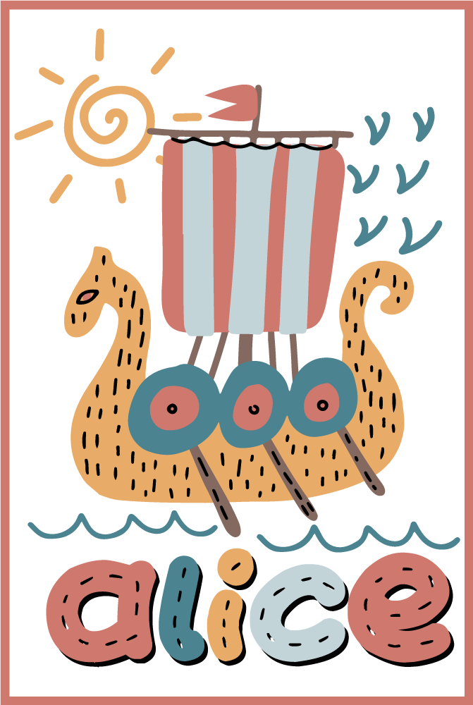 Teenager poster for personalised viking ship - TenStickers