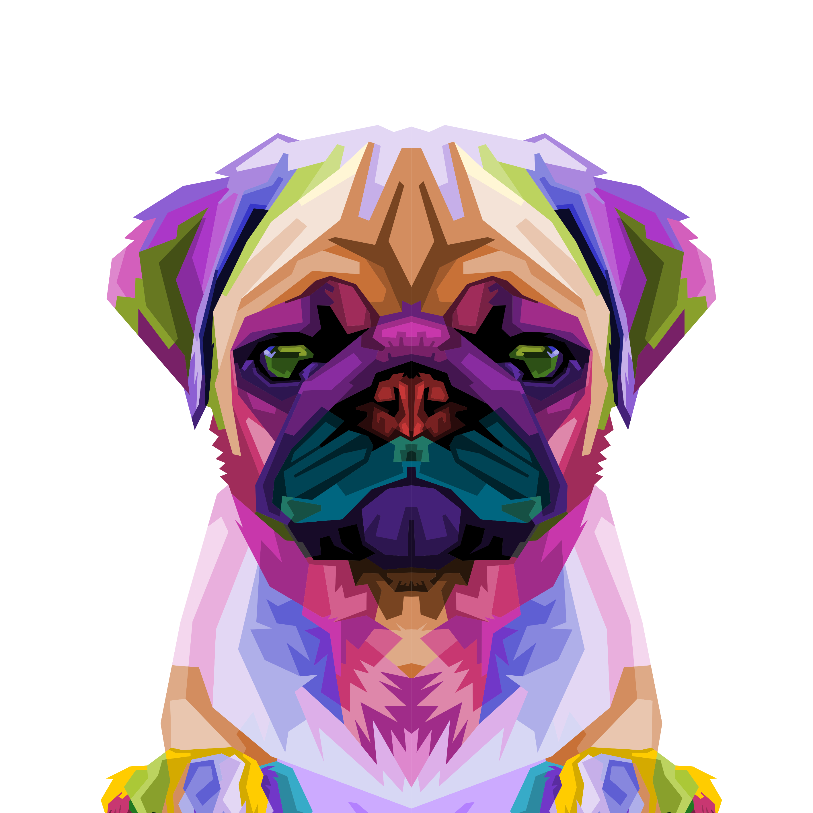 Living room poster pop art pug - TenStickers