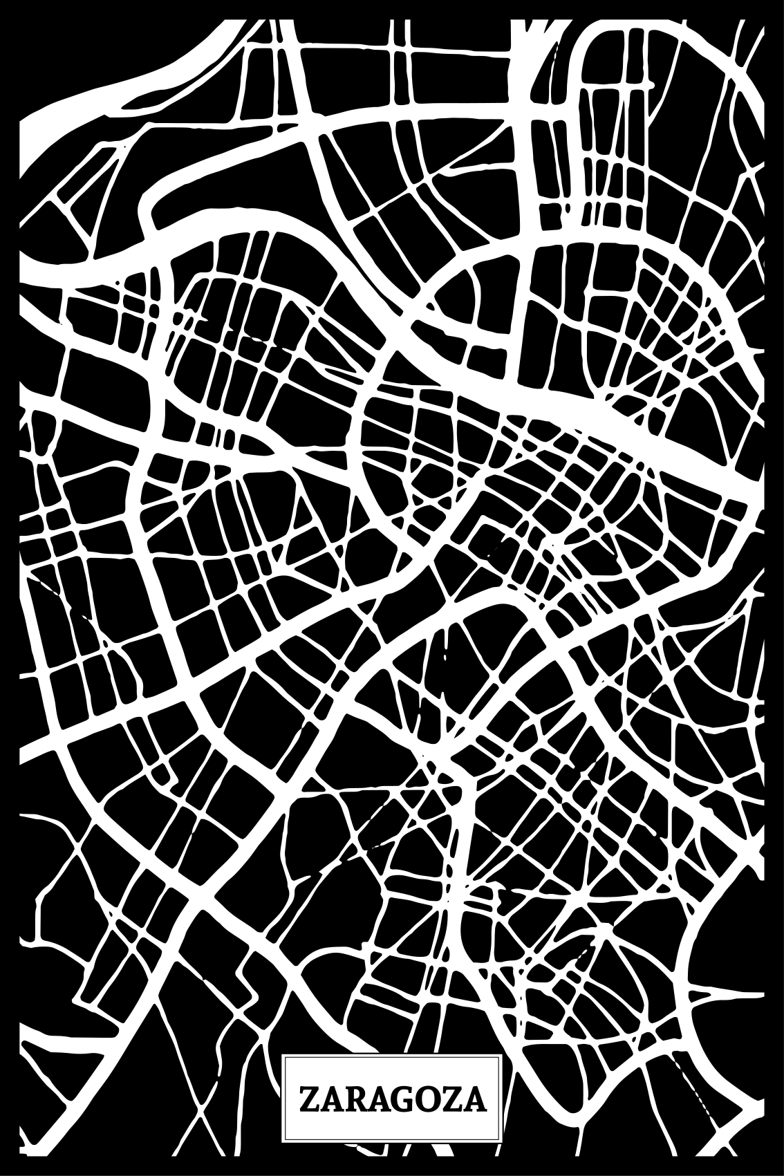 Living room poster topographic map of zaragoza - TenStickers