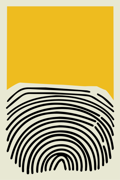 Living room poster abstract yellow painting with black lines - TenStickers