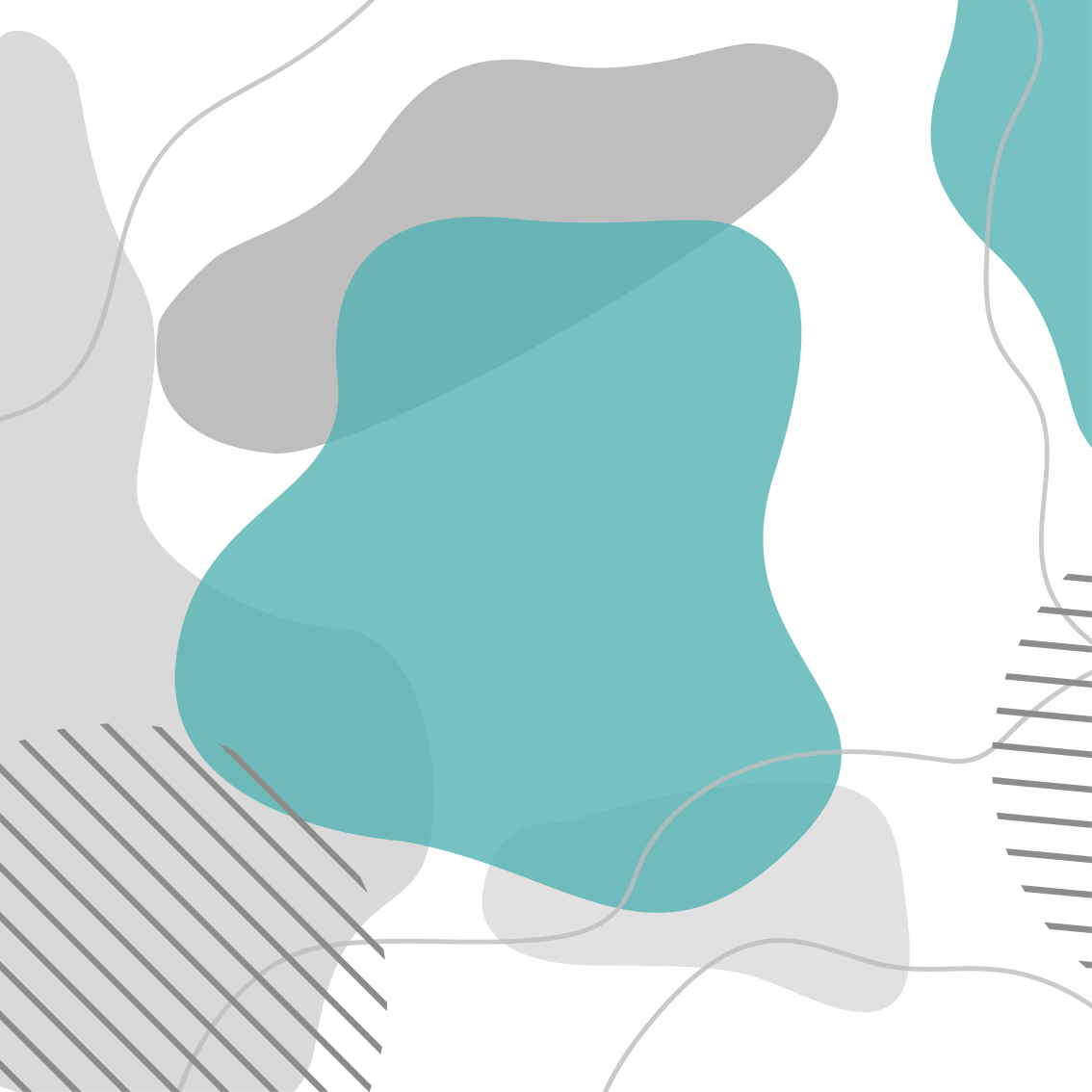 Living room poster blue and green art forms - TenStickers