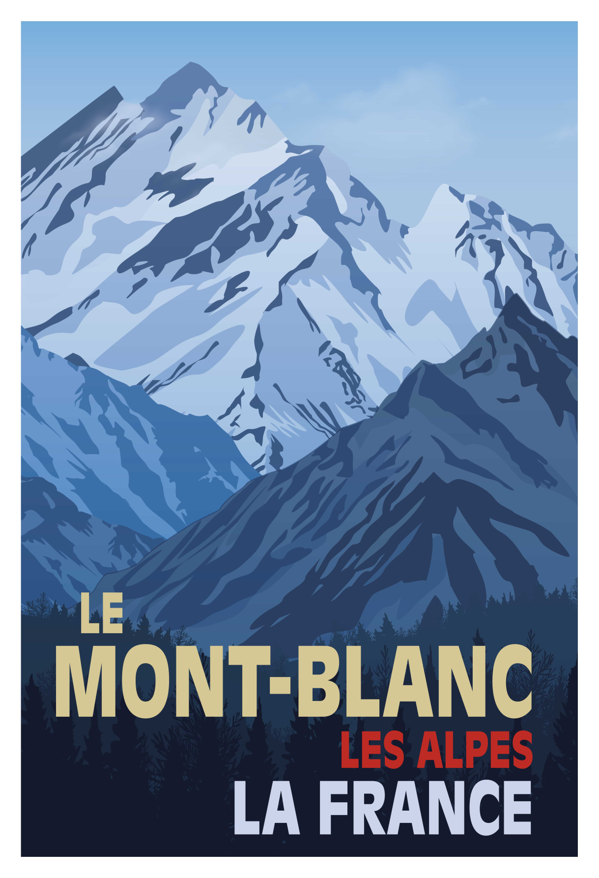 Living room poster mont-blanc vintage design - TenStickers