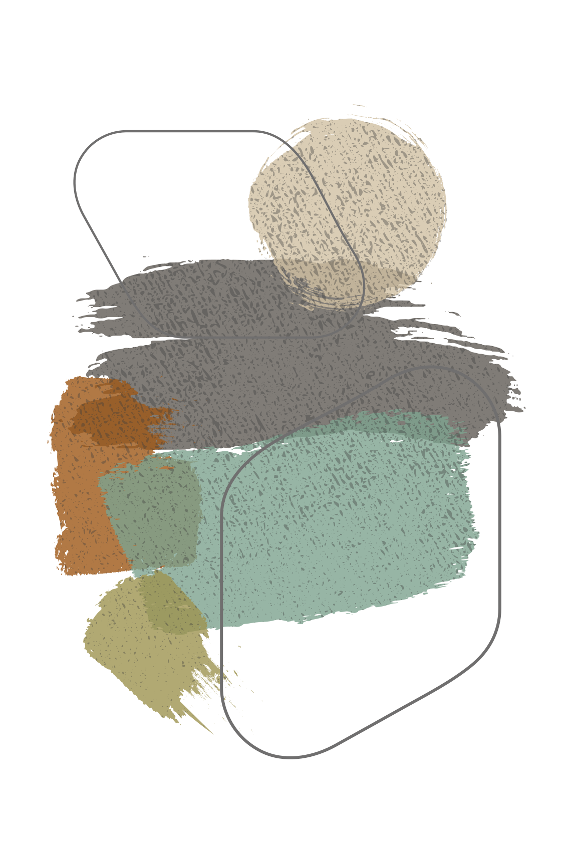 Living room poster with abstract paint strokes - TenStickers