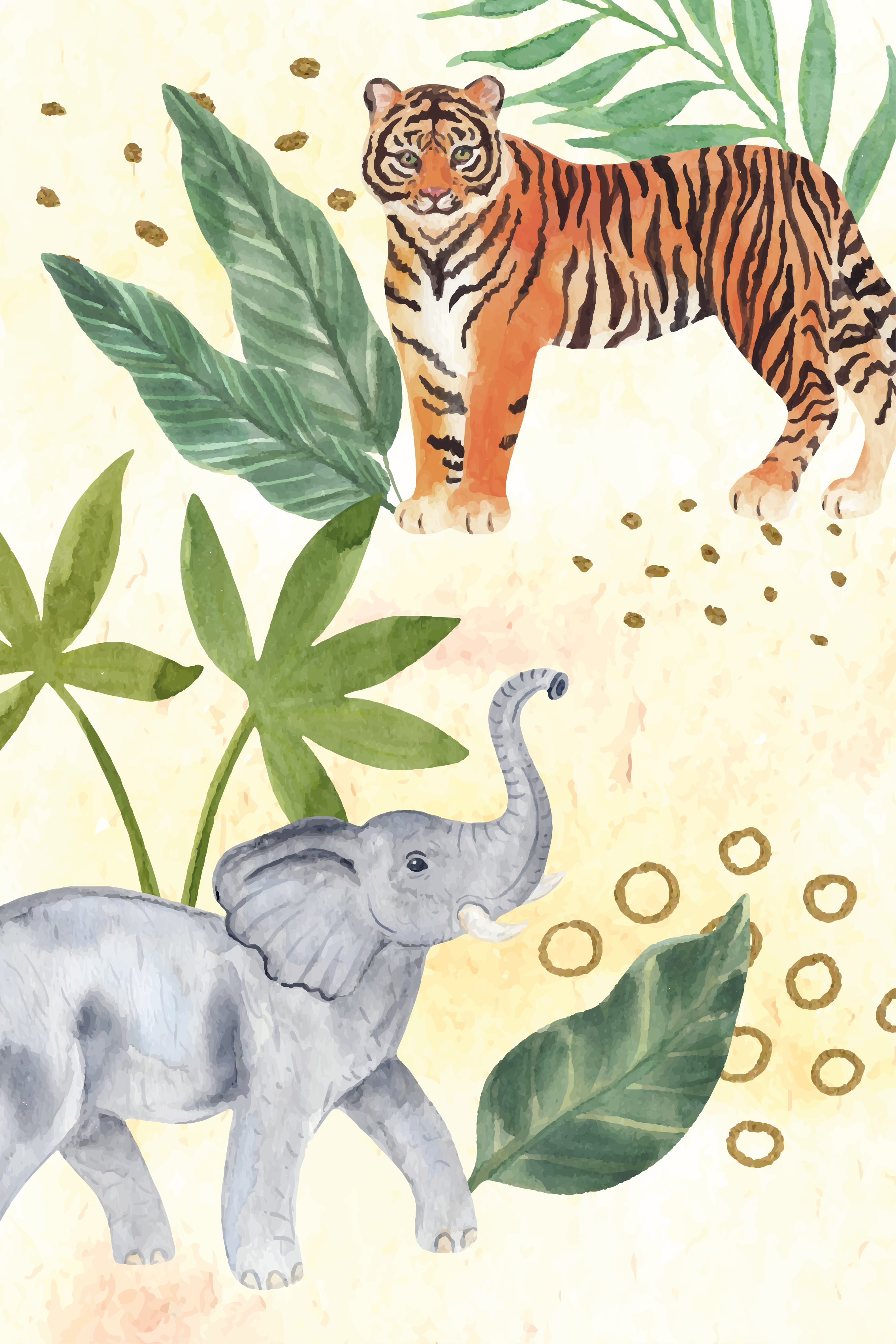 Nursery poster watercolour safari animals print - TenStickers
