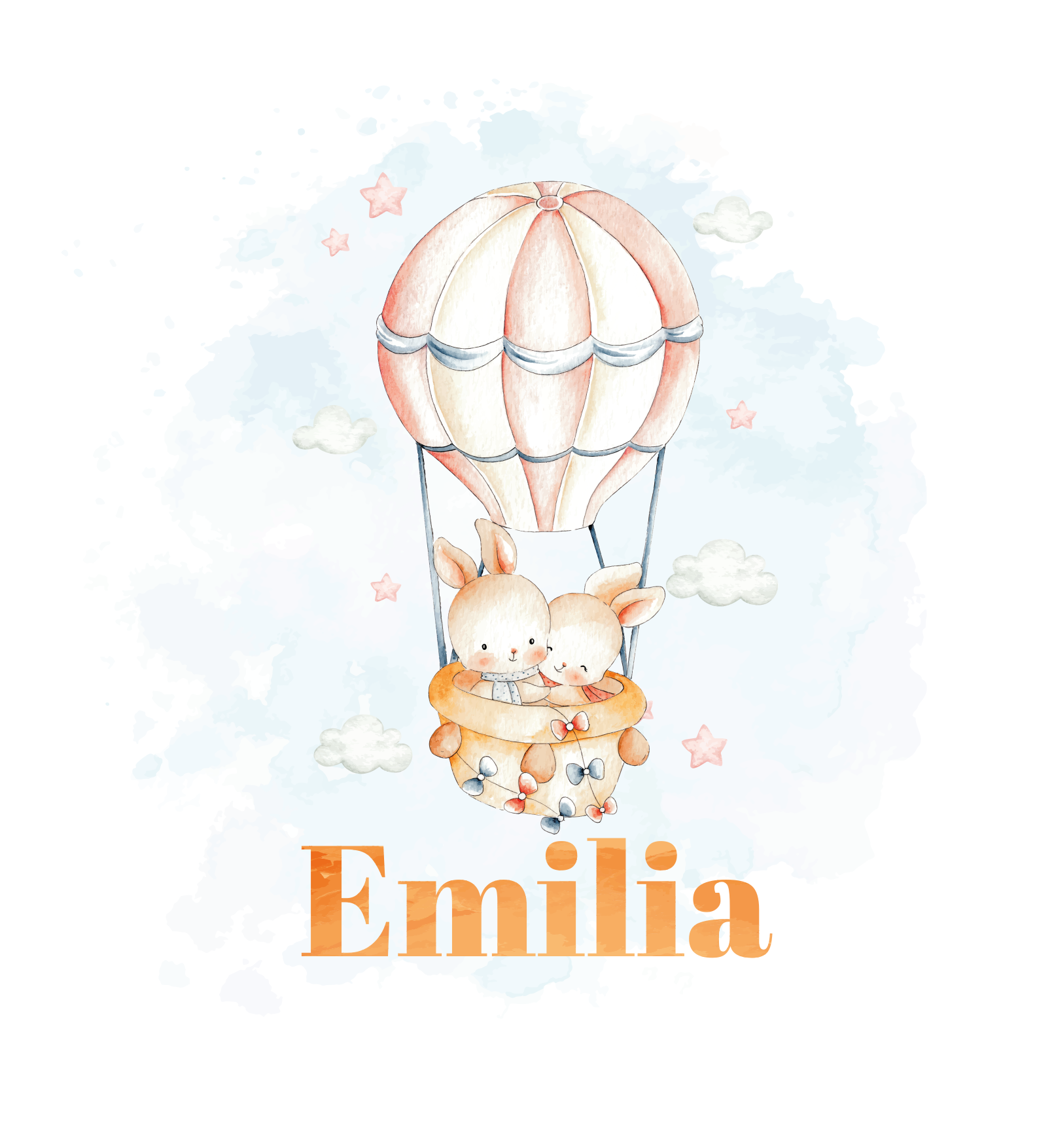 Nursery poster pastel balloon with cute animals - TenStickers