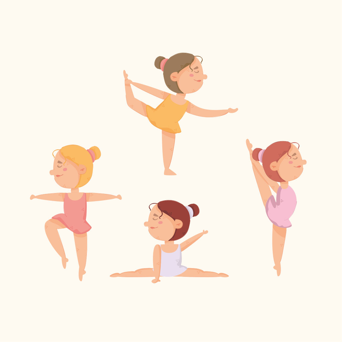 Nursery poster set of ballerinas stretching - TenStickers