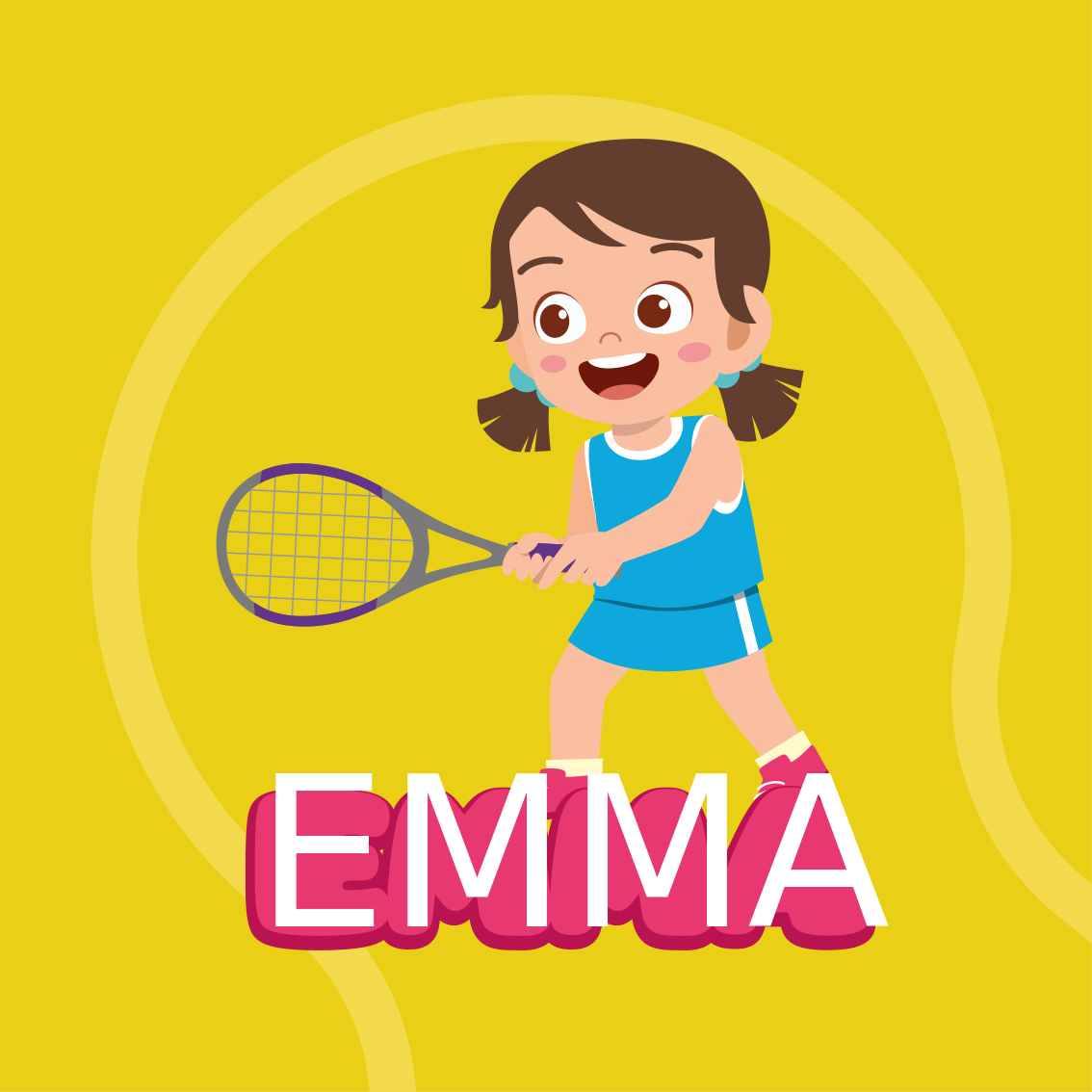 Nursery poster girl tennis player with name - TenStickers