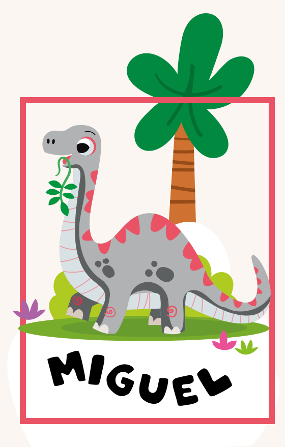 Nursery poster gray long neck dinosaur artwork - TenStickers