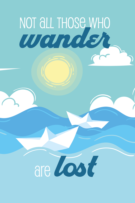 Wander lost quote poster sunshine - TenStickers