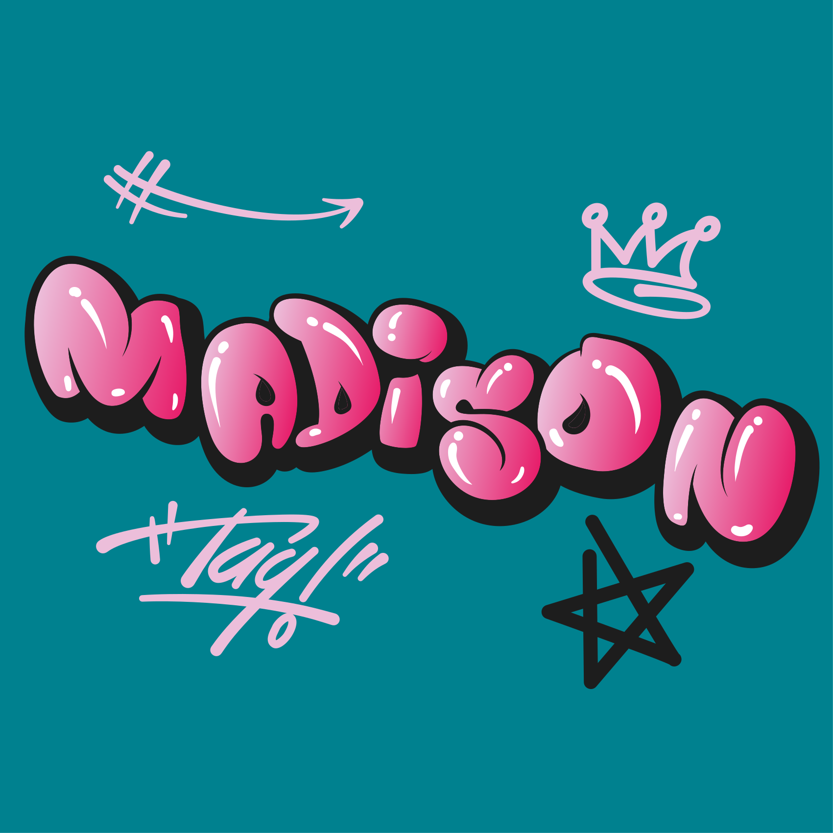 Poster for teenager personalized name art - TenStickers