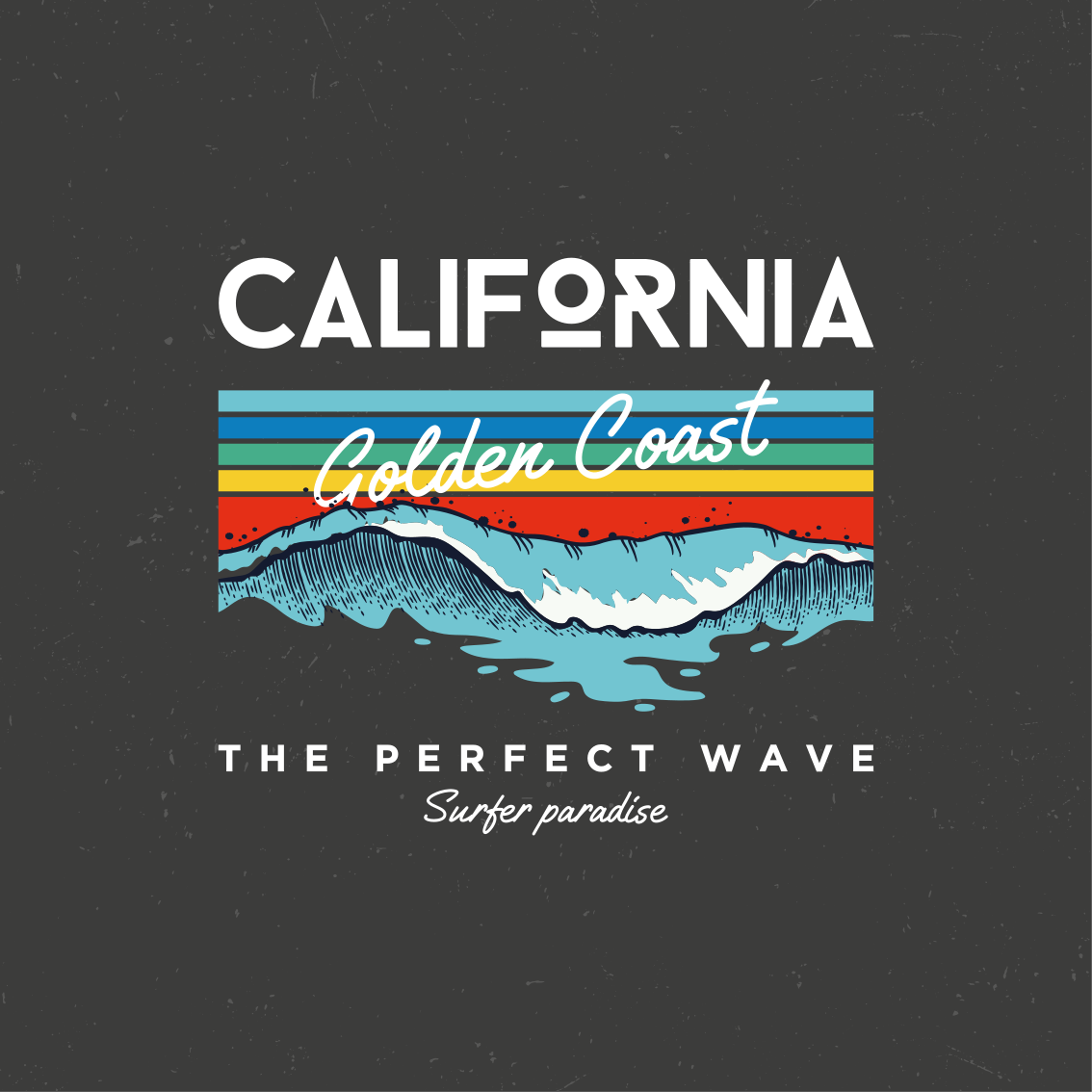 City poster california beach waves art - TenStickers