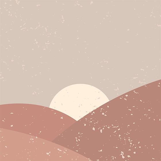 Landscape poster serene desert sunset - TenStickers