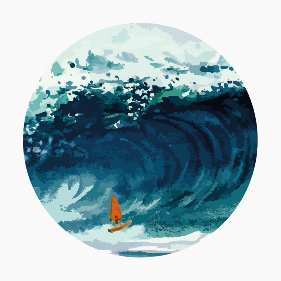 Landscape poster of a windsurfer in action - TenStickers
