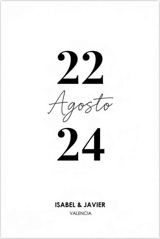 Customisable poster minimalist wedding date - TenStickers