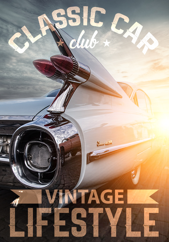 Classic car club vintage poster - TenStickers