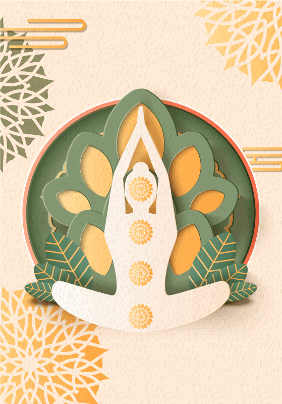 Hello Yoga zen poster - TenStickers