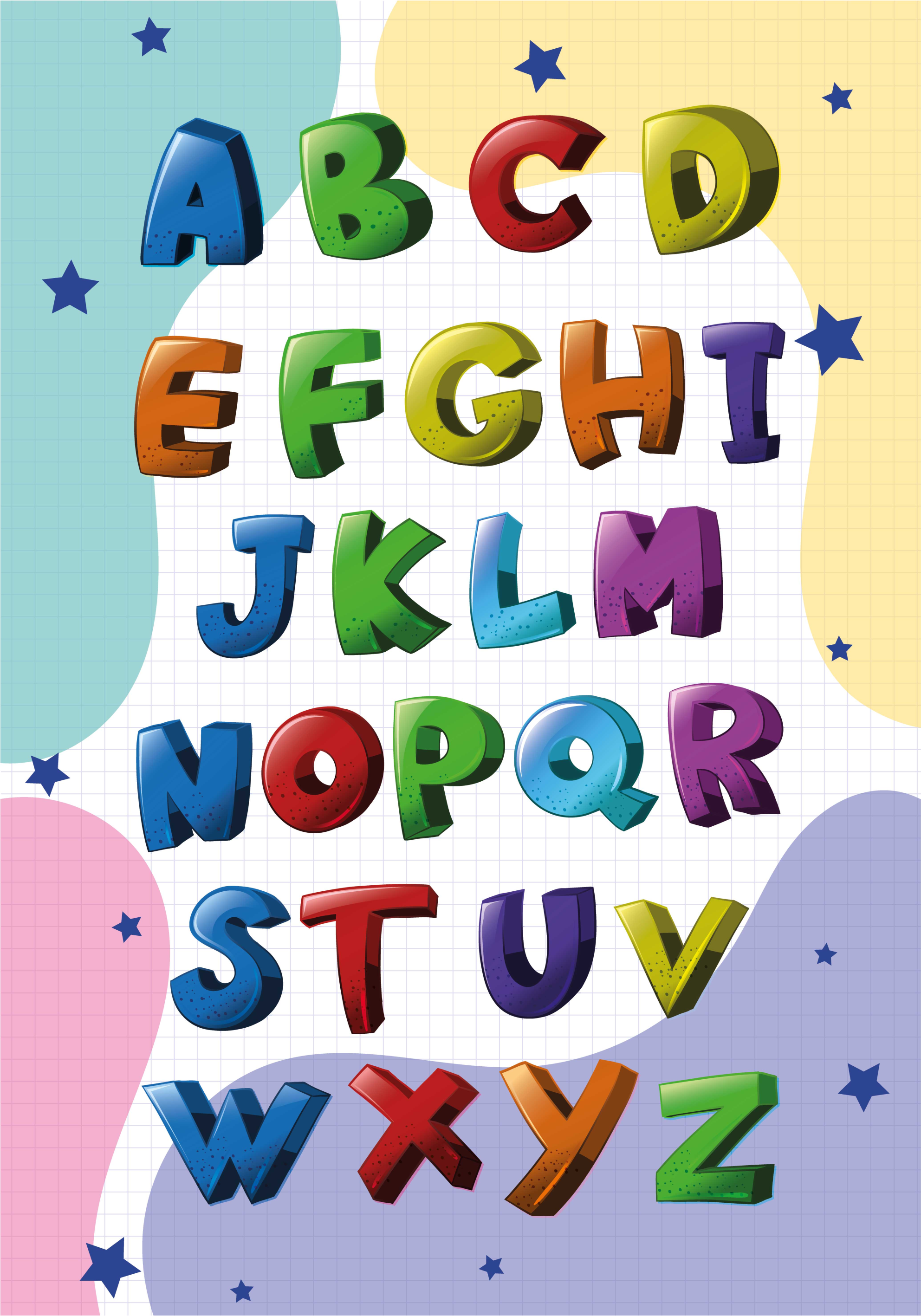 Alphabet learning poster print - TenStickers