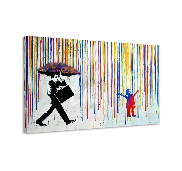 Canvas art colorful rain artwork - TenStickers