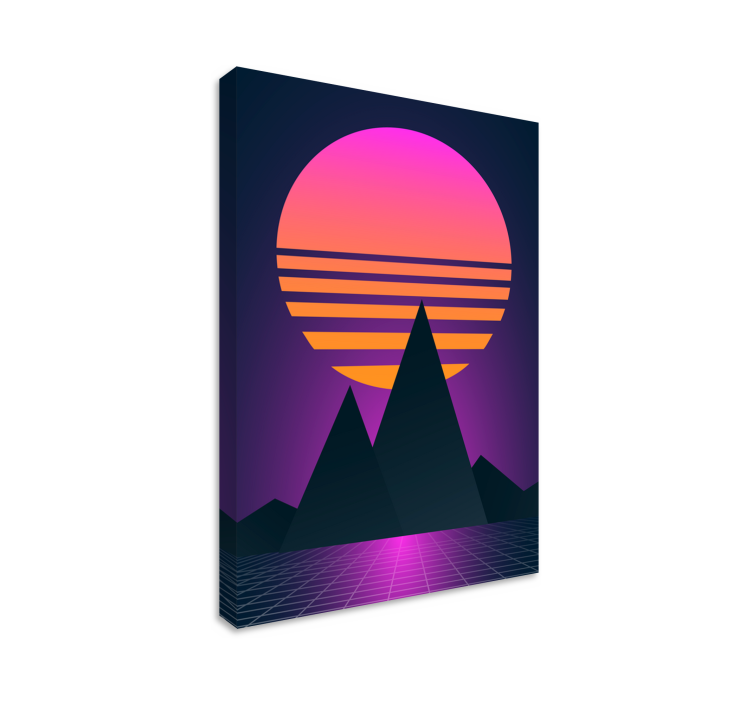 Vintage and retro sun vertical landscape canvas - TenStickers