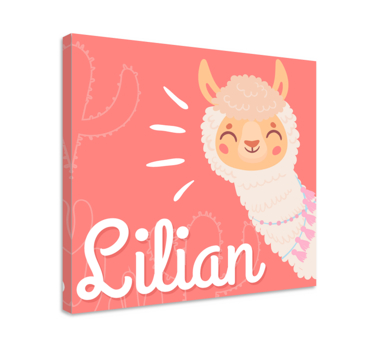 cute llama personalised personalised canvas - TenStickers