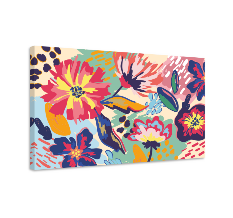 Abstract Floral Burst Flowers  canvas - TenStickers