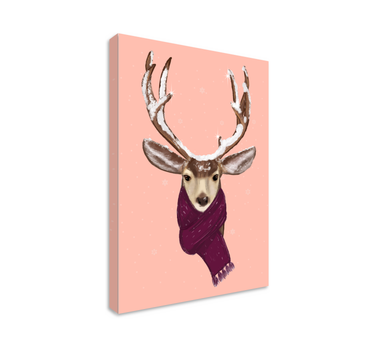 Christmas deer Stag canvas - TenStickers