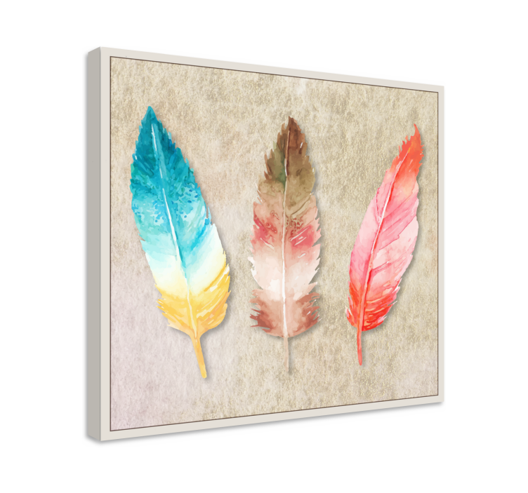 plumas pintadas de acuarela canvas wall art - TenStickers