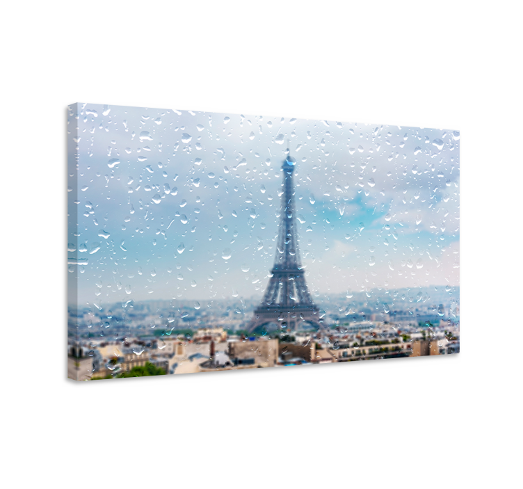 Paris cities in the rain city canvas prints - TenStickers