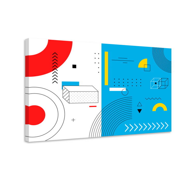 Geometric canvas of geometric shapes composition - TenStickers