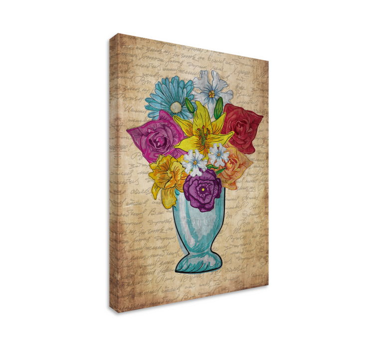 Flowers canvas bouquet of blossoms - TenStickers