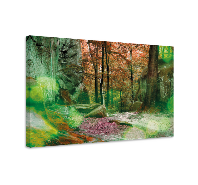 Green Forest Tree wall art canvas - TenStickers