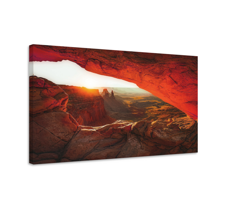 Rocky Desert Sunset landscape canvas - TenStickers