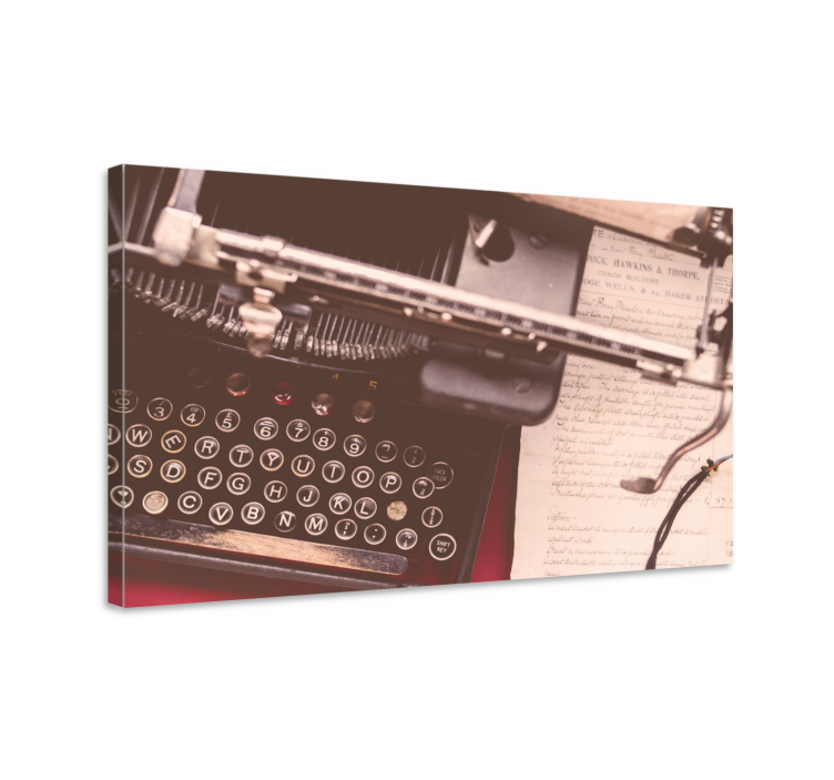 Fruit canvas wall art vintage typewriter keys - TenStickers