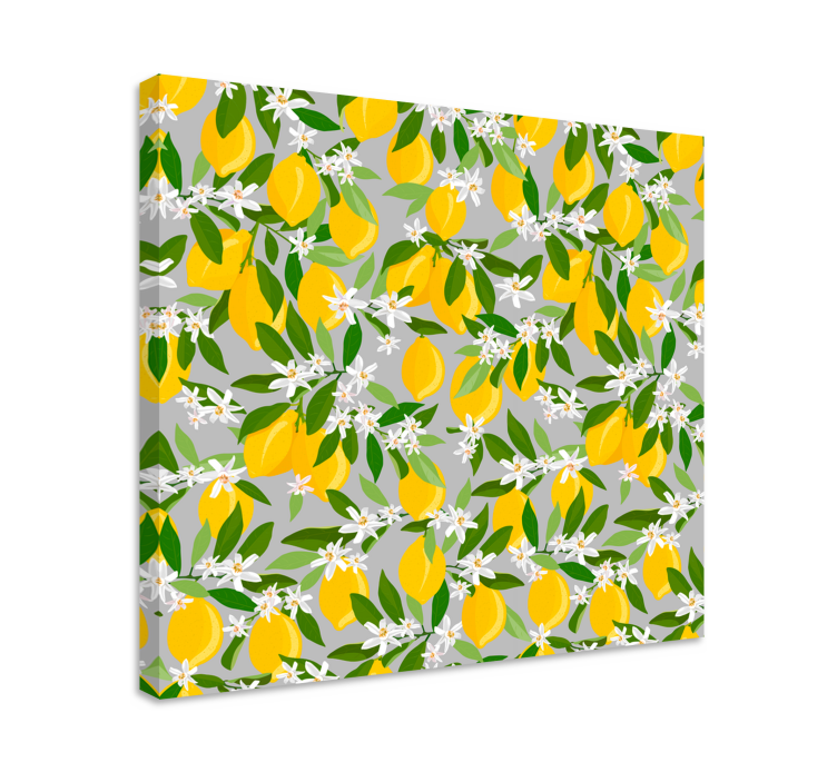 Lemon tree pattern fruit canvas - TenStickers