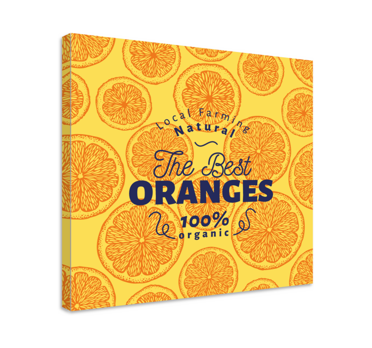 Orange hand draw pattern fruit canvas - TenStickers
