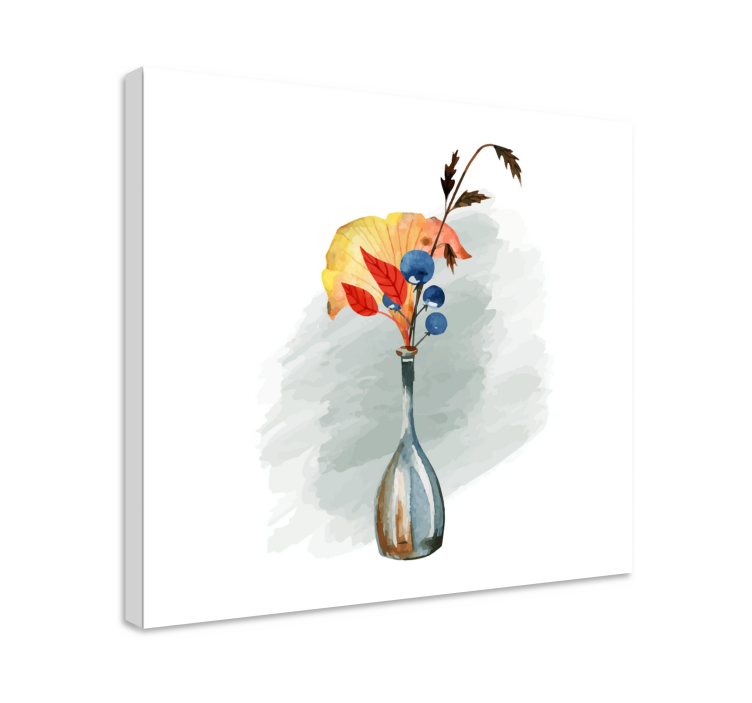 Vase with autumn leaves Flowers  canvas - TenStickers
