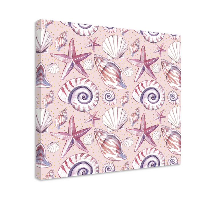 Nautical canvas art seashells and starfish decor - TenStickers