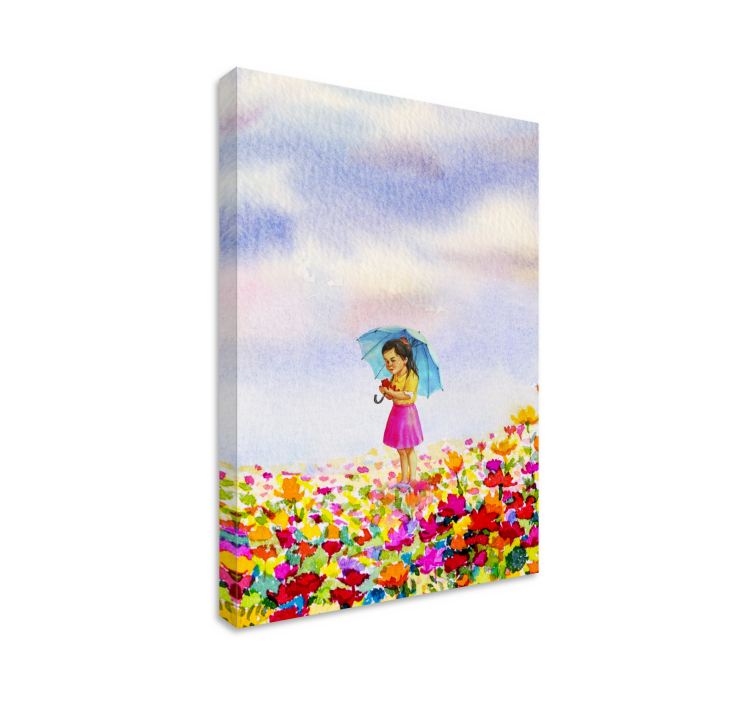 Nursery canvas girl with umbrella - TenStickers