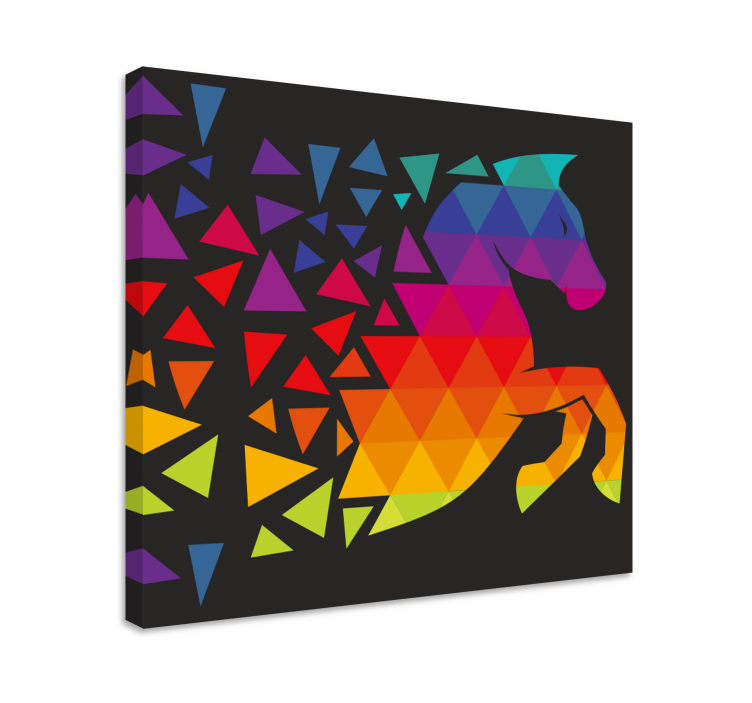 Horse with colorful dods horse canvas - TenStickers