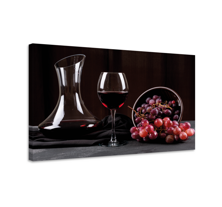 Wine and grapes Bar canvas print - TenStickers