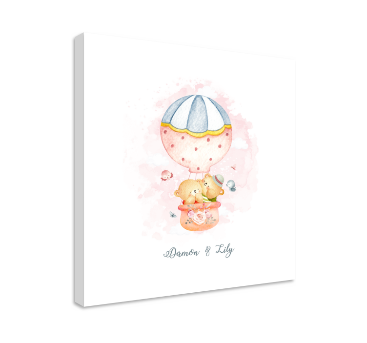 Customizable love balloons wedding art canvas - TenStickers