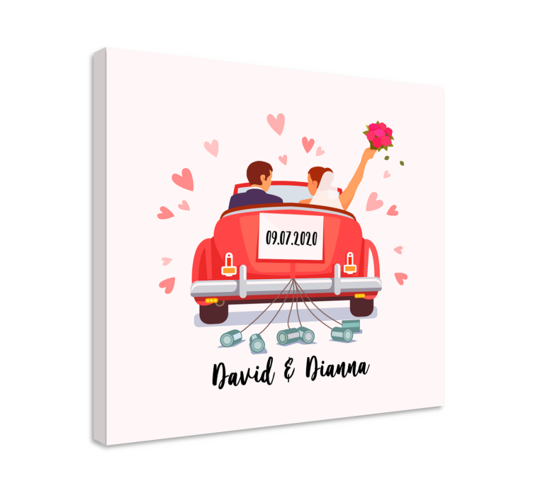 coche boda personalizable Wedding canvas - TenStickers