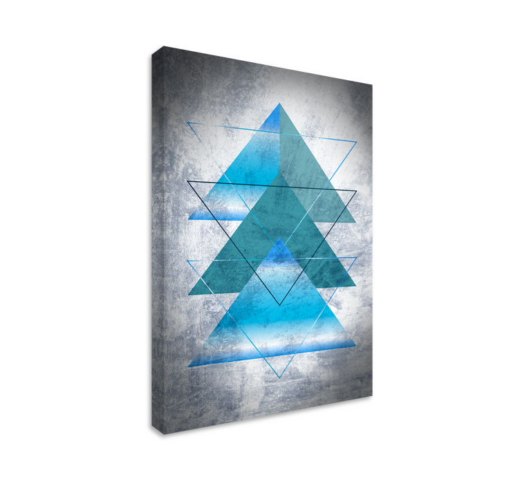 Geometric canvas in geometric blue shapes - TenStickers